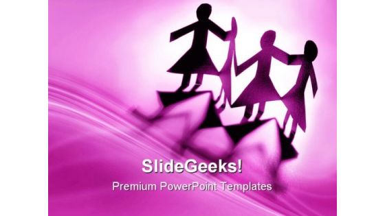 Group Of Females Communication PowerPoint Themes And PowerPoint Slides 0411