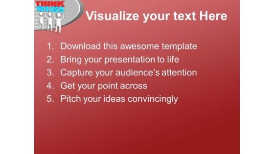 Group Of People Lifting The Word Think Big PowerPoint Templates Ppt Backgrounds For Slides 0713