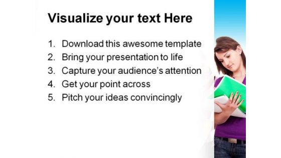 Group Of Studying Girls Education PowerPoint Template 1110
