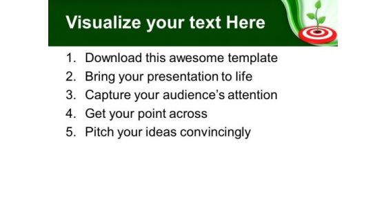 Growing Green Plant On Target PowerPoint Templates Ppt Backgrounds For Slides 0113