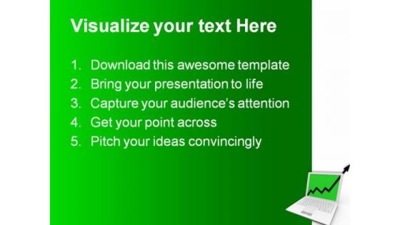 Growth Arrow On Laptop Success PowerPoint Themes And PowerPoint Slides 0711