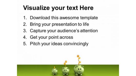 Growth Of The Capital Piggy Bank PowerPoint Templates Ppt Backgrounds For Slides 0113