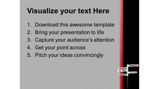 Growth Strategy Plan Research Signboard PowerPoint Templates Ppt Backgrounds For Slides 0213