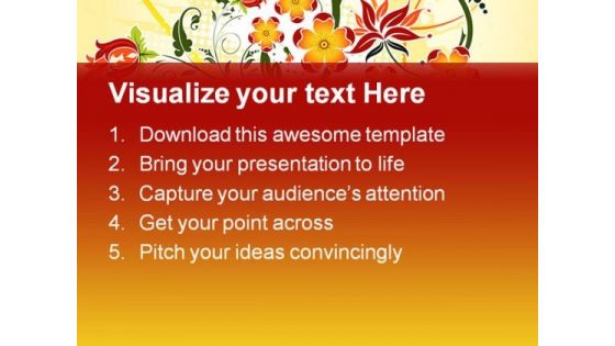 Grunge Flower Background Design PowerPoint Templates And PowerPoint Backgrounds 0611