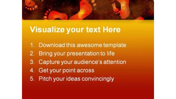 Grunge Footprints Metaphor PowerPoint Themes And PowerPoint Slides 0611