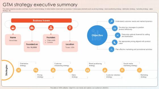 GTM Strategy Executive Summary Apparel And Shoes E Commerce Market PPT Example GTM SS V