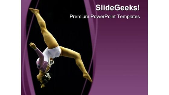 Gymnast Sports PowerPoint Template 0610