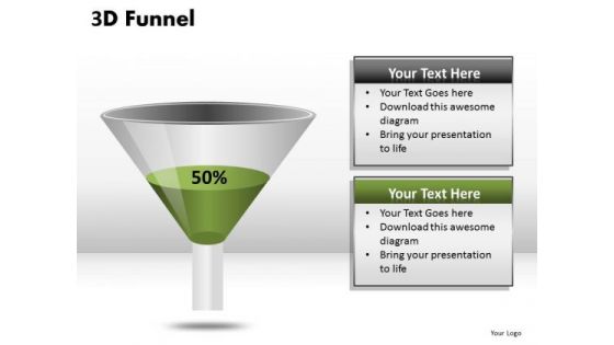 Half Full Funnel Diagram PowerPoint Templates