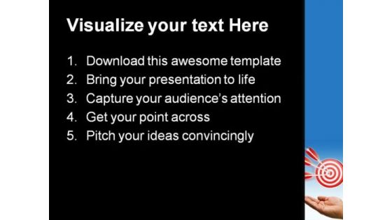 Hand And Arrow Target Business PowerPoint Themes And PowerPoint Slides 0811