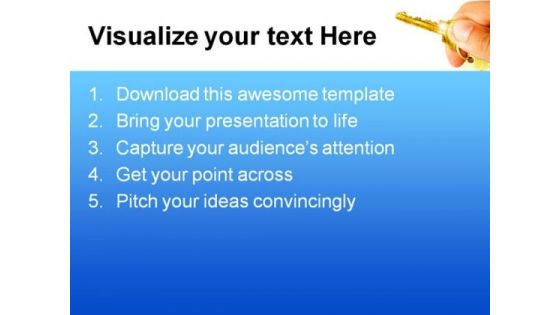Hand Holds A Key Real Estate PowerPoint Templates And PowerPoint Backgrounds 0311