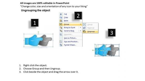 Hand Illustration 2 Stages Ppt Flow Charting PowerPoint Slides