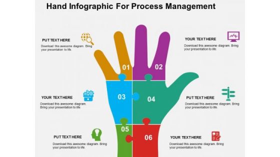 Hand Infographic For Process Management PowerPoint Templates