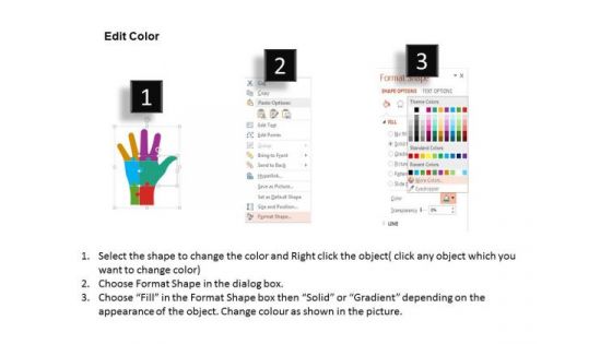 Hand Infographic For Process Management PowerPoint Templates