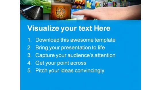 Hand On Media Technology PowerPoint Templates And PowerPoint Backgrounds 0611