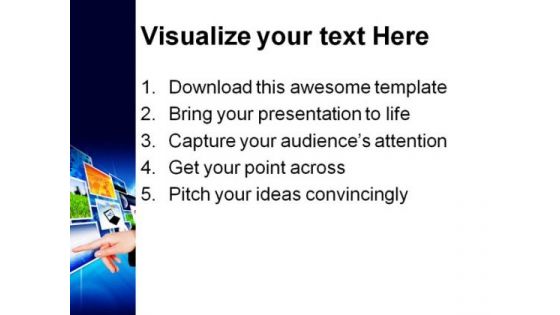 Hand On The Flow Business PowerPoint Template 1110