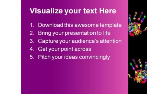 Hand Print Diversity Globe PowerPoint Backgrounds And Templates 1210