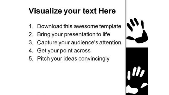 Hand Print People PowerPoint Template 0810