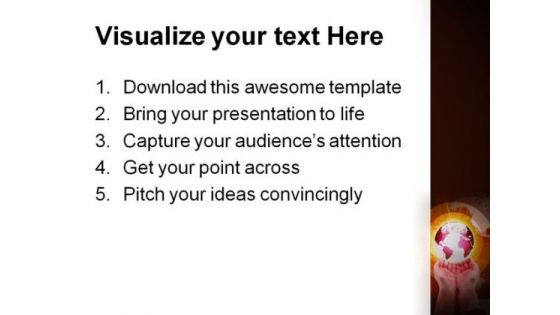 Hands Carrying Earth Abstract PowerPoint Themes And PowerPoint Slides 0311