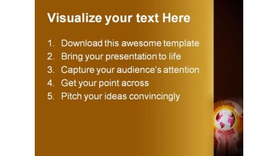 Hands Carrying Earth Abstract PowerPoint Themes And PowerPoint Slides 0311