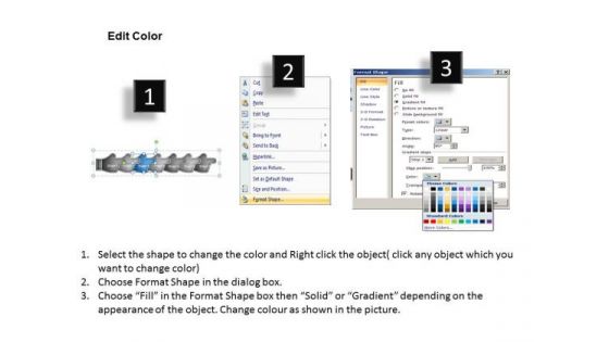 Hands Depicting 7 Stages Process Flow Chart Description PowerPoint Slides