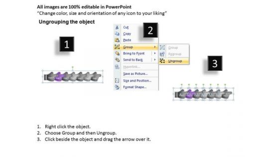 Hands Depicting 7 Stages Process Freeware Flowchart PowerPoint Templates