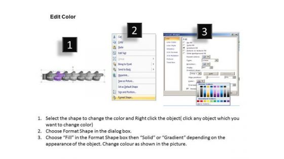 Hands Depicting 7 Stages Process Freeware Flowchart PowerPoint Templates
