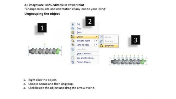 Hands Emphasizing 7 Stages Process Meeting Flow Chart PowerPoint Slides