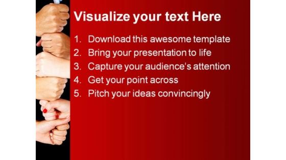 Hands Making A Tower Business PowerPoint Templates And PowerPoint Backgrounds 0411