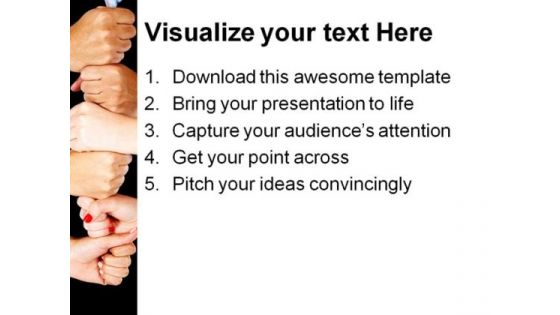 Hands Making A Tower Business PowerPoint Themes And PowerPoint Slides 0411