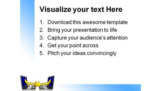 Handshake Computer PowerPoint Themes And PowerPoint Slides 0511