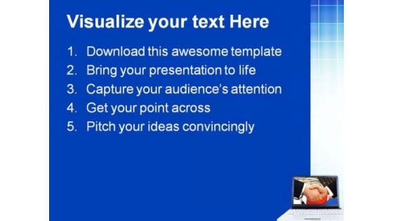 Handshake Computer PowerPoint Themes And PowerPoint Slides 0711