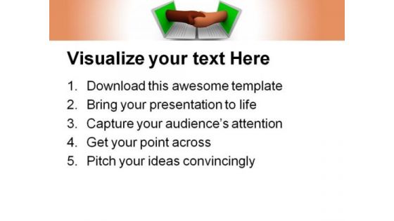 Handshake Laptop Internet PowerPoint Themes And PowerPoint Slides 0711