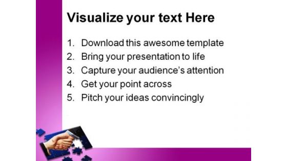 Handshake Puzzles Business PowerPoint Templates And PowerPoint Backgrounds 0411