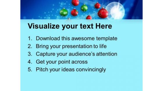 Hanging Balls Decorations Christmas PowerPoint Templates Ppt Backgrounds For Slides 1212