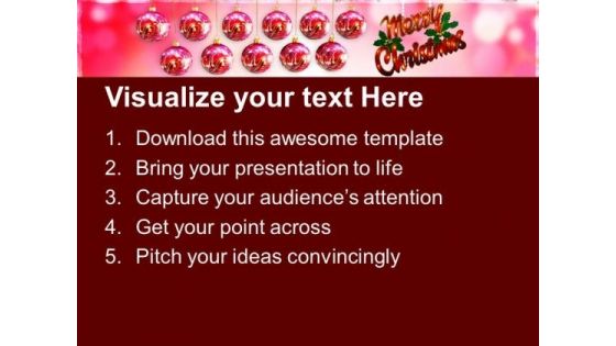 Hanging Baubles Christmas Festival PowerPoint Templates Ppt Backgrounds For Slides 1112