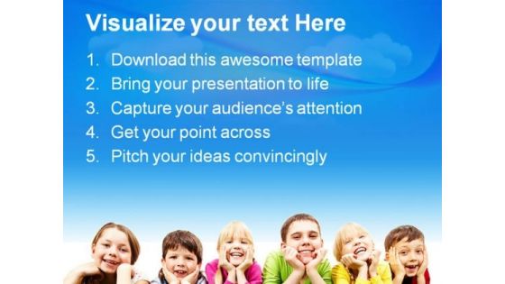Happy Children PowerPoint Template 0910