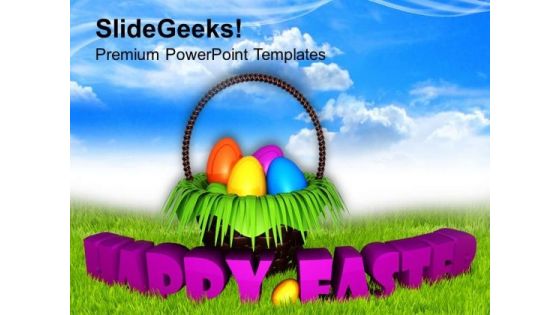 Happy Easter Wishes With Bright Sky Theme PowerPoint Templates Ppt Backgrounds For Slides 0313