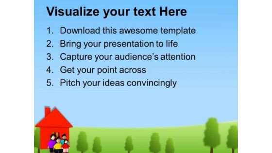 Happy Family Stays Togather PowerPoint Templates Ppt Backgrounds For Slides 0613