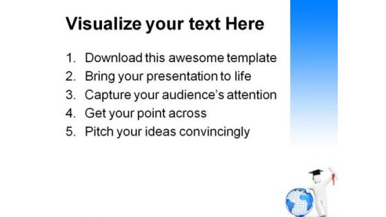 Happy Graduate Globe PowerPoint Background And Template 1210