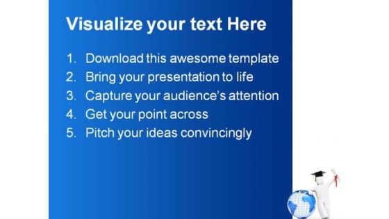 Happy Graduate Globe PowerPoint Background And Template 1210