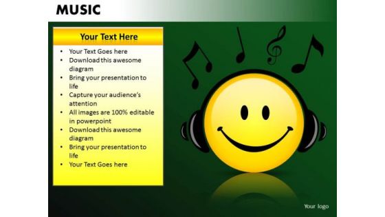 Happy Listening To Music PowerPoint Templates Editable Ppt Slides
