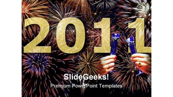 Happy New Year 2011 Festival PowerPoint Template 1010