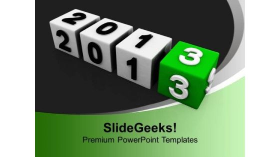 Happy New Year 2013 Cubes PowerPoint Templates Ppt Backgrounds For Slides 1112