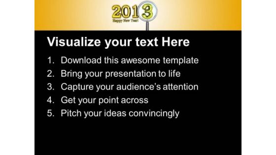Happy New Year 2013 Sparkling Theme PowerPoint Templates Ppt Backgrounds For Slides 0413