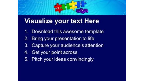 Happy New Year 2013 With Puzzle Pieces PowerPoint Templates Ppt Backgrounds For Slides 1112