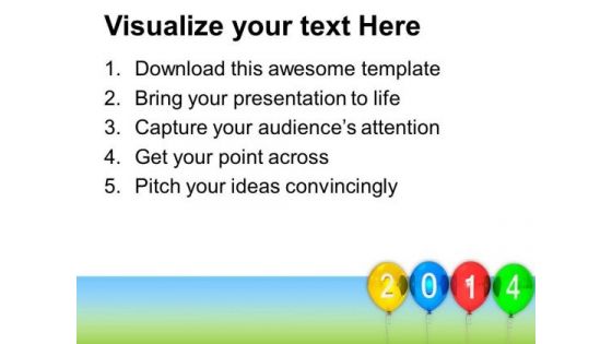 Happy New Year 2014 PowerPoint Template 1113