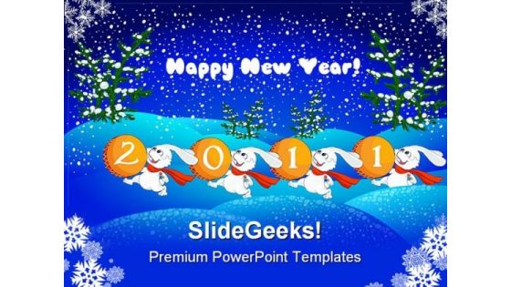 Happy New Year Abstract 2011 Festival PowerPoint Backgrounds And Templates 1210