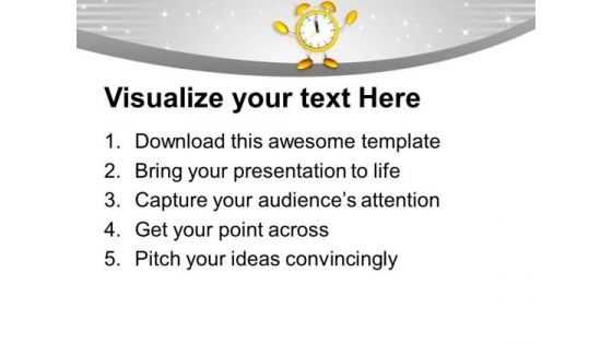 Happy New Year Alarm Clock Celebration PowerPoint Templates Ppt Backgrounds For Slides 0113