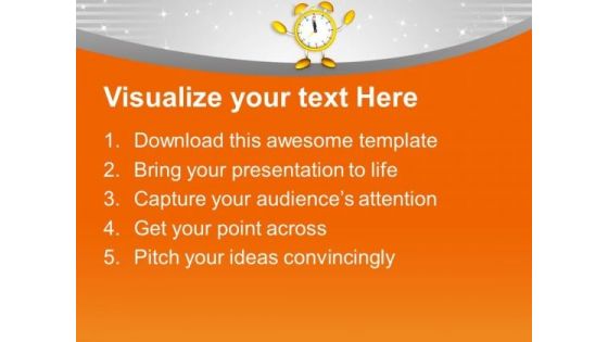 Happy New Year Alarm Clock Celebration PowerPoint Templates Ppt Backgrounds For Slides 0113