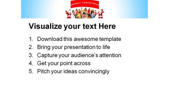 Happy People And Merry Christmas Festival PowerPoint Themes And PowerPoint Slides 0711